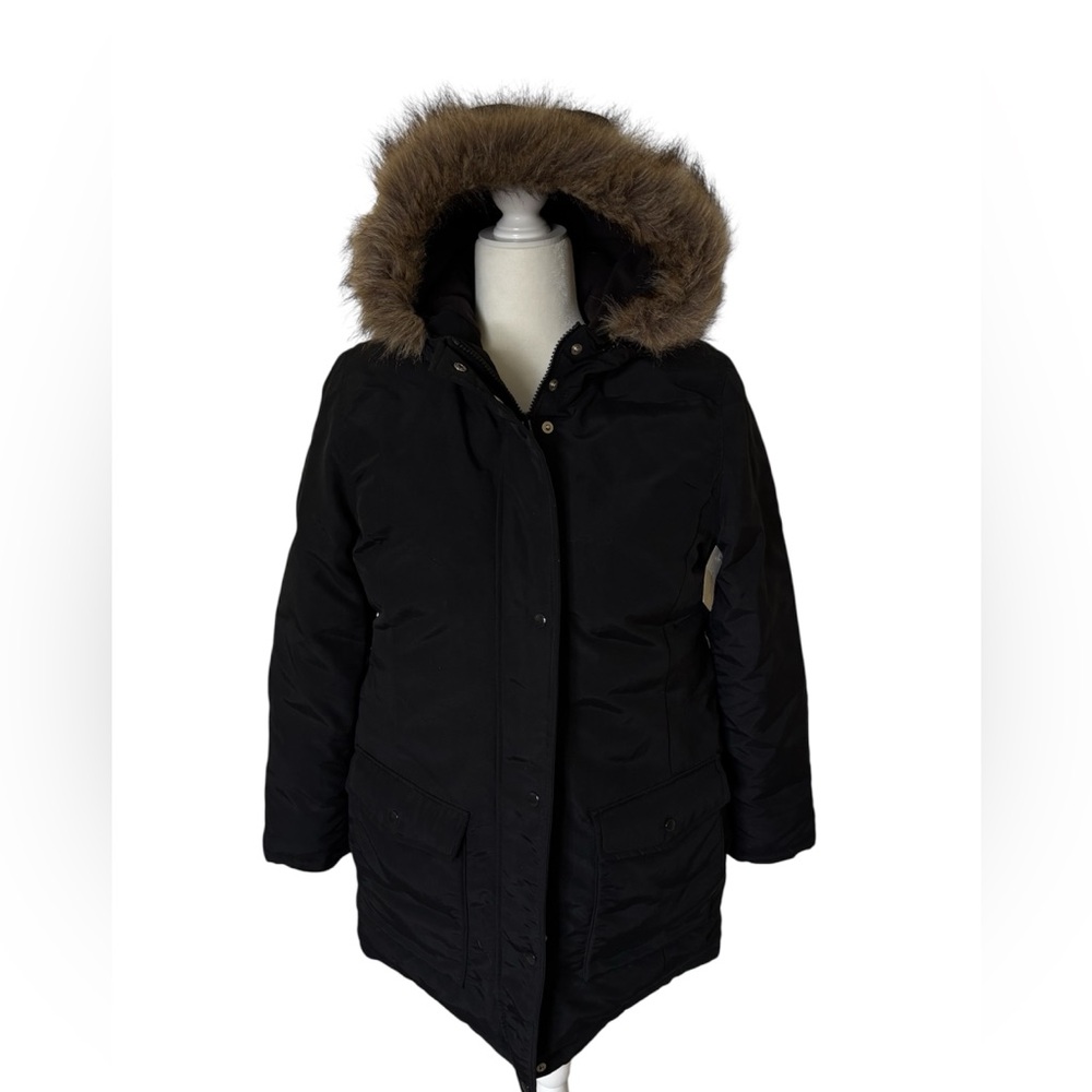 OLD NAVY Black Down Hooded Parka Size Medium *NEW*